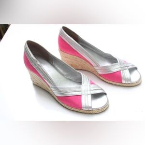 Lilly Pulitzer peep toe wedges